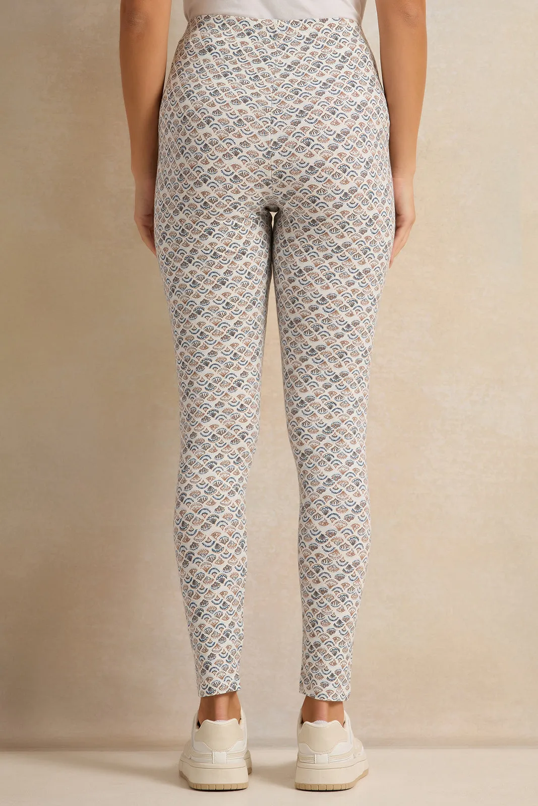 Women Ivory Printed Leggings sold by Redtag product image thumbnail 3