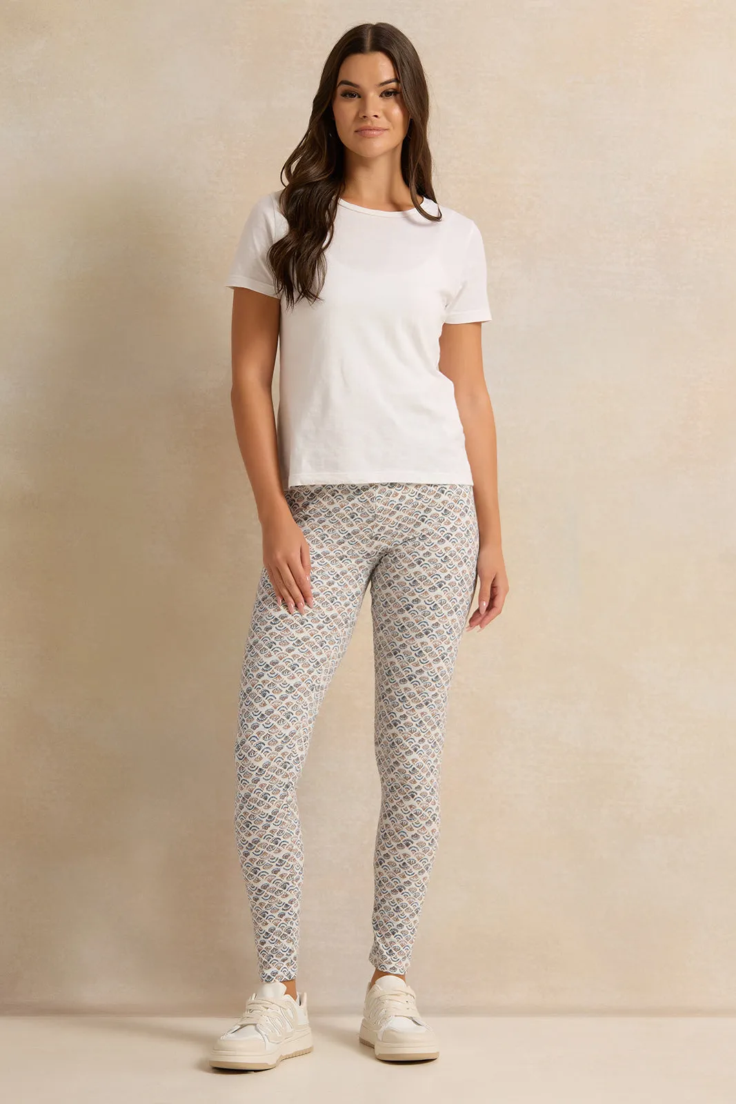 Women Ivory Printed Leggings sold by Redtag product image thumbnail 2