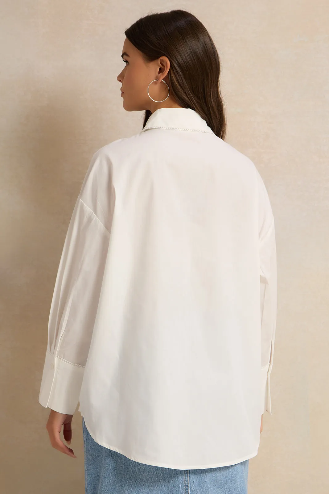 Women Ivory Cutwork Detailed Shirt sold by Redtag product image thumbnail 3