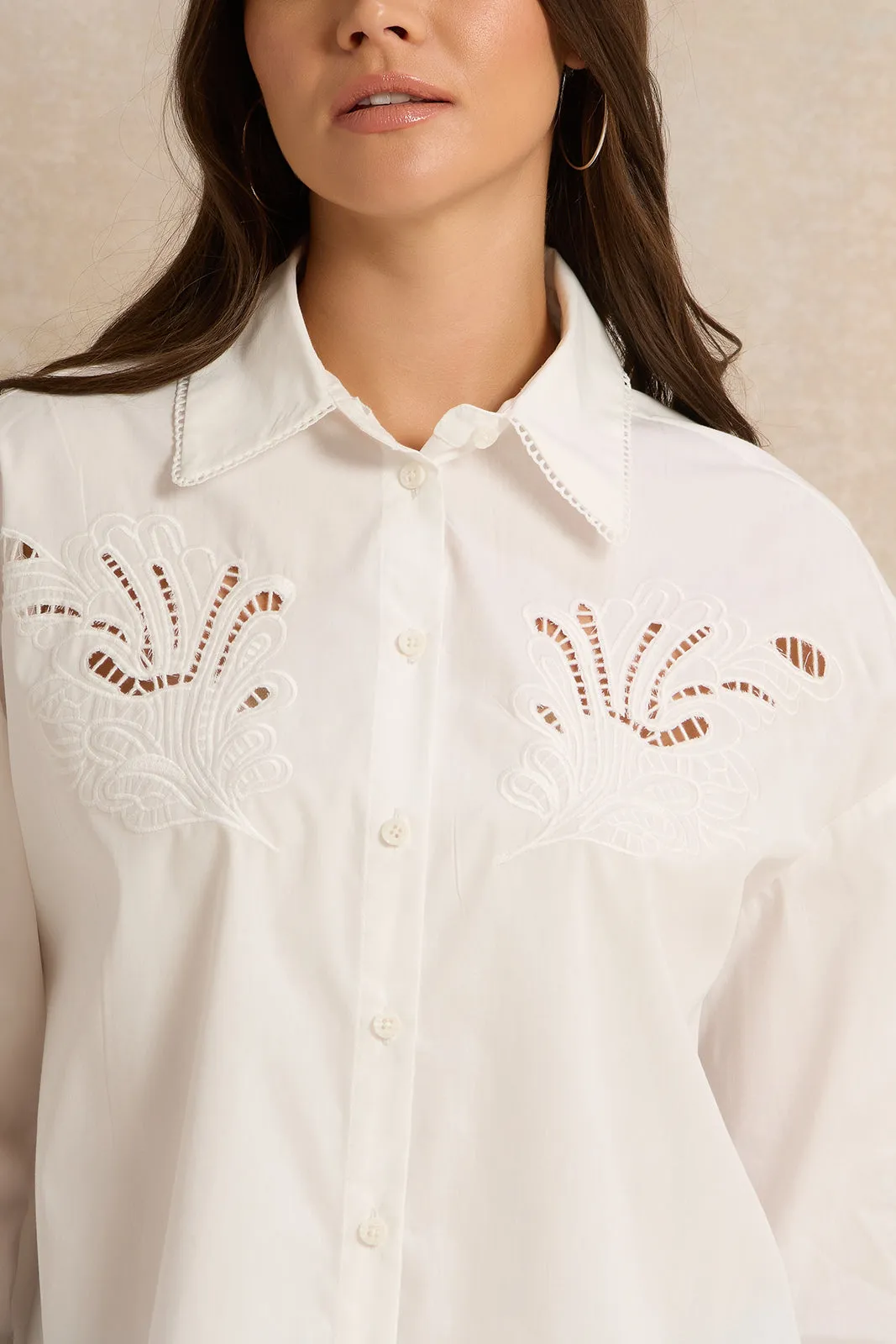 Women Ivory Cutwork Detailed Shirt sold by Redtag product image thumbnail 4