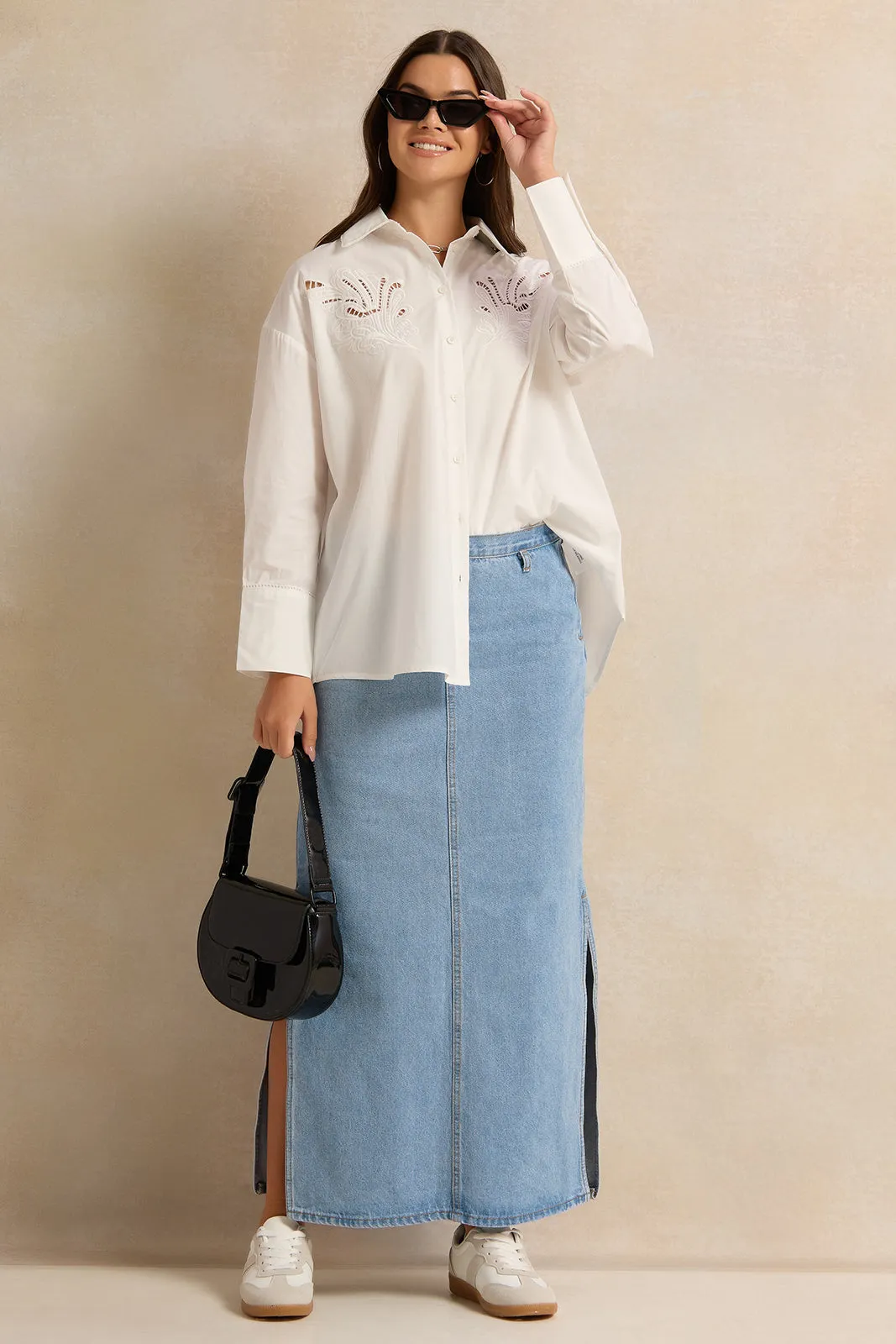 Women Ivory Cutwork Detailed Shirt sold by Redtag product image thumbnail 2