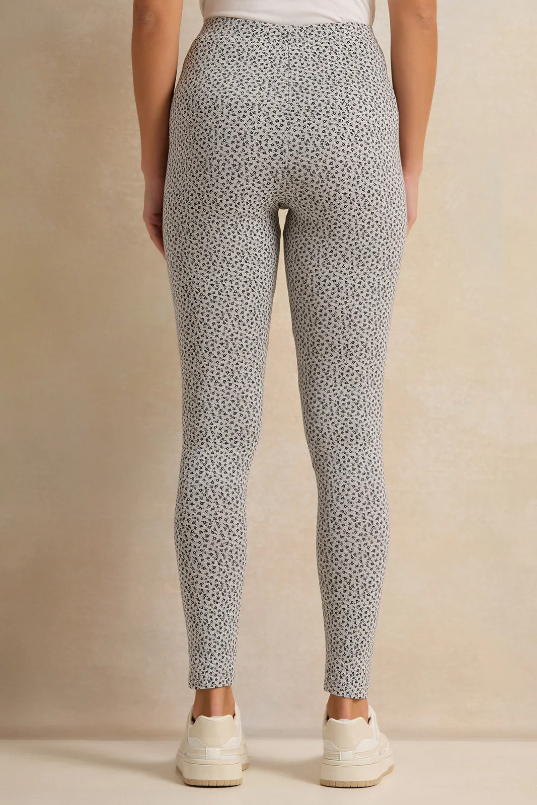 Women Grey Printed Leggings sold by Redtag product image thumbnail 3