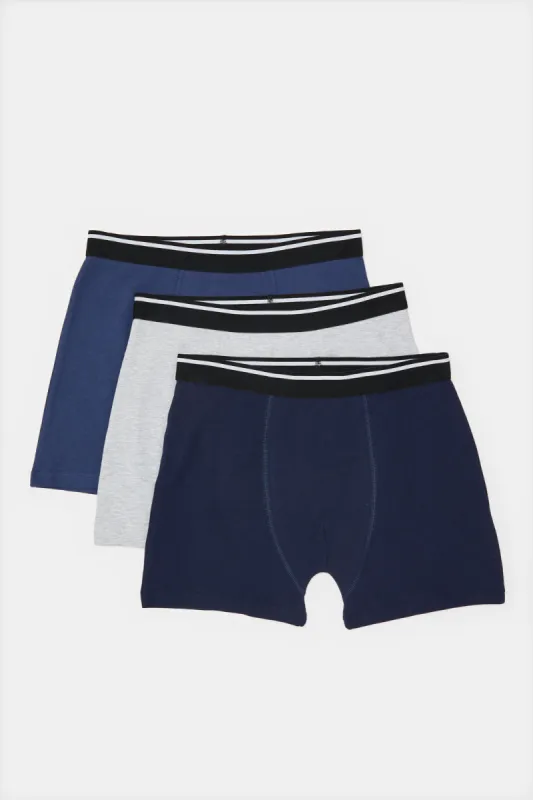 Senior Boys Assorted Solid  Boxer Brief (Pack of 3) sold by Redtag