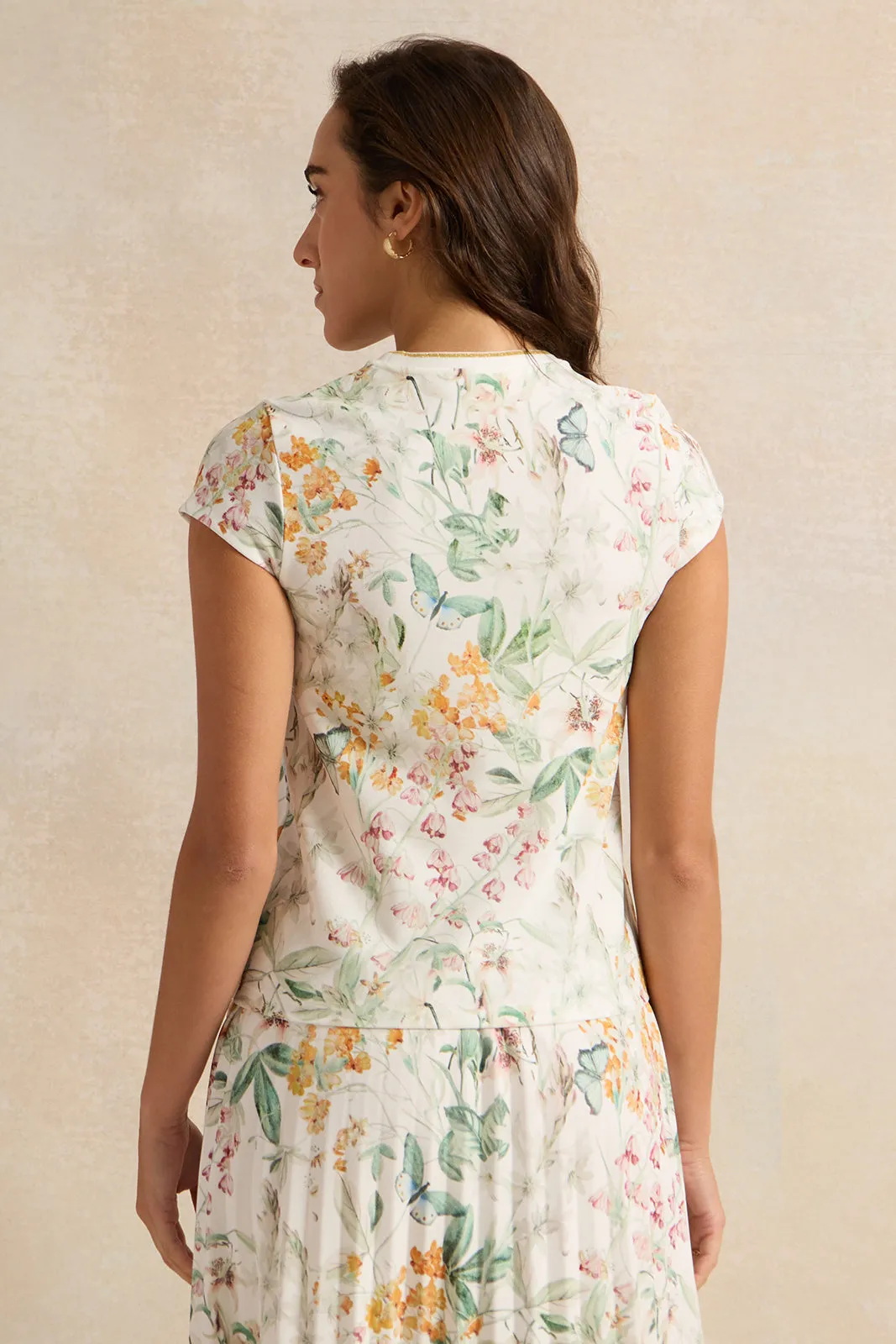 Women White Floral Print Co-Ord Top sold by Redtag product image thumbnail 3