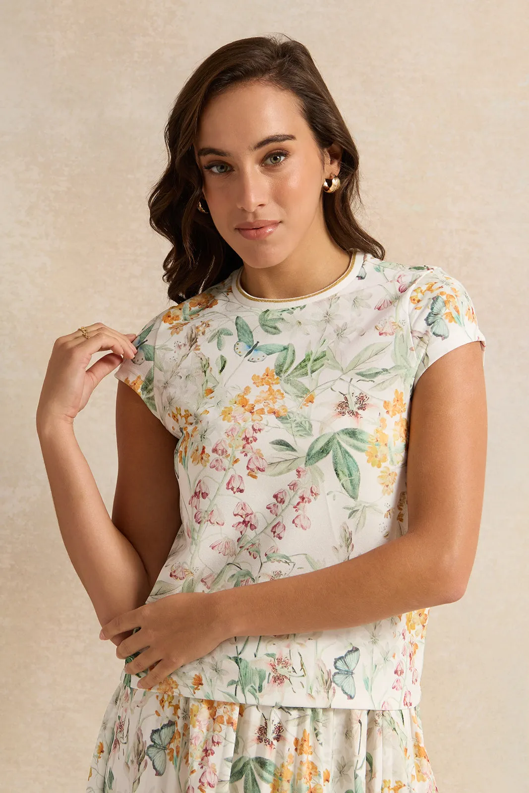 Women White Floral Print Co-Ord Top sold by Redtag