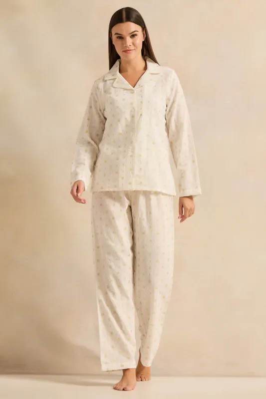 Women Ivory Printed Pajama Set (2 Piece) sold by Redtag
