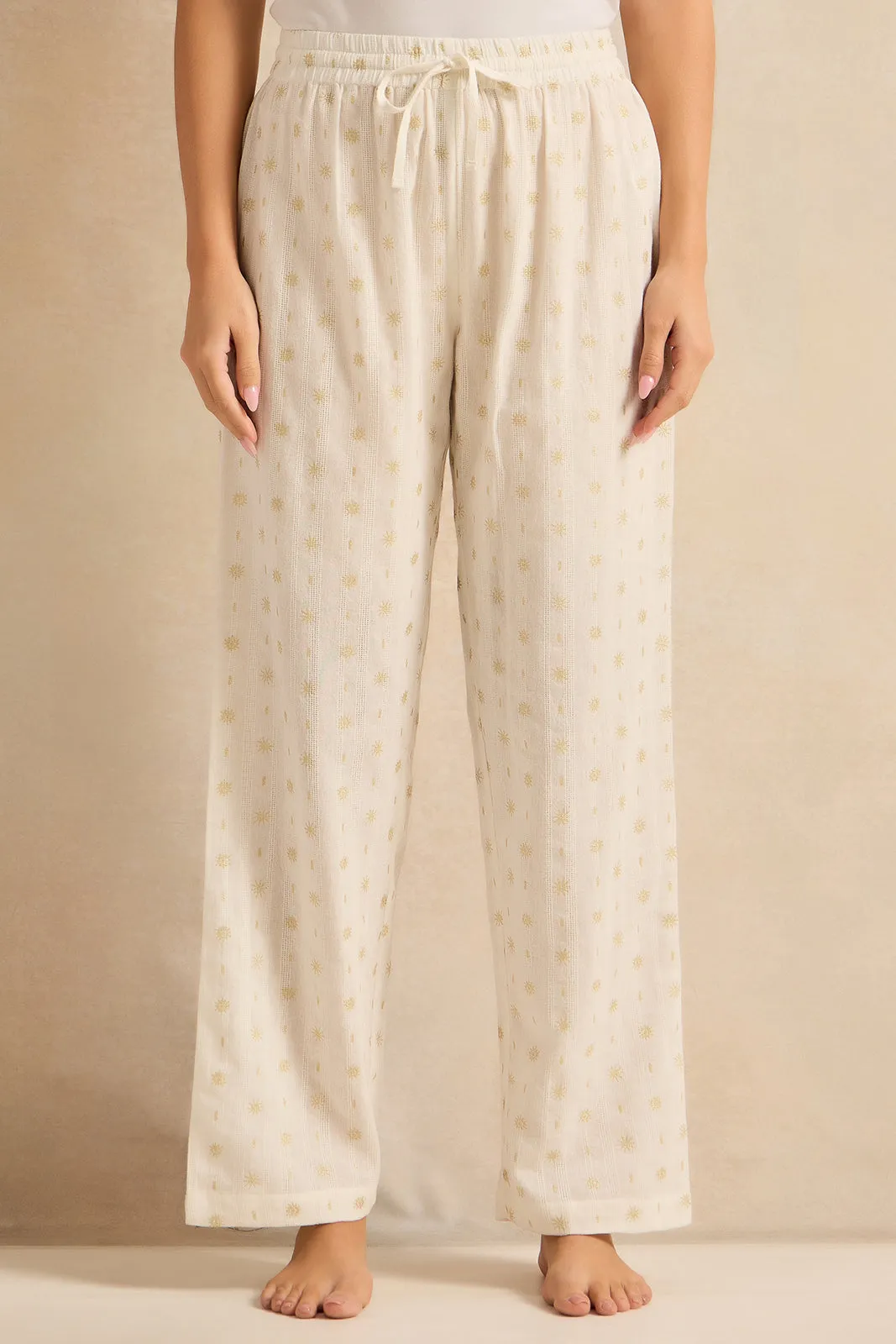 Women Ivory Printed Pajama Set (2 Piece) sold by Redtag product image thumbnail 3