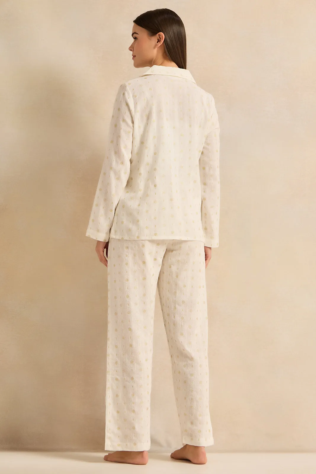 Women Ivory Printed Pajama Set (2 Piece) sold by Redtag product image thumbnail 4