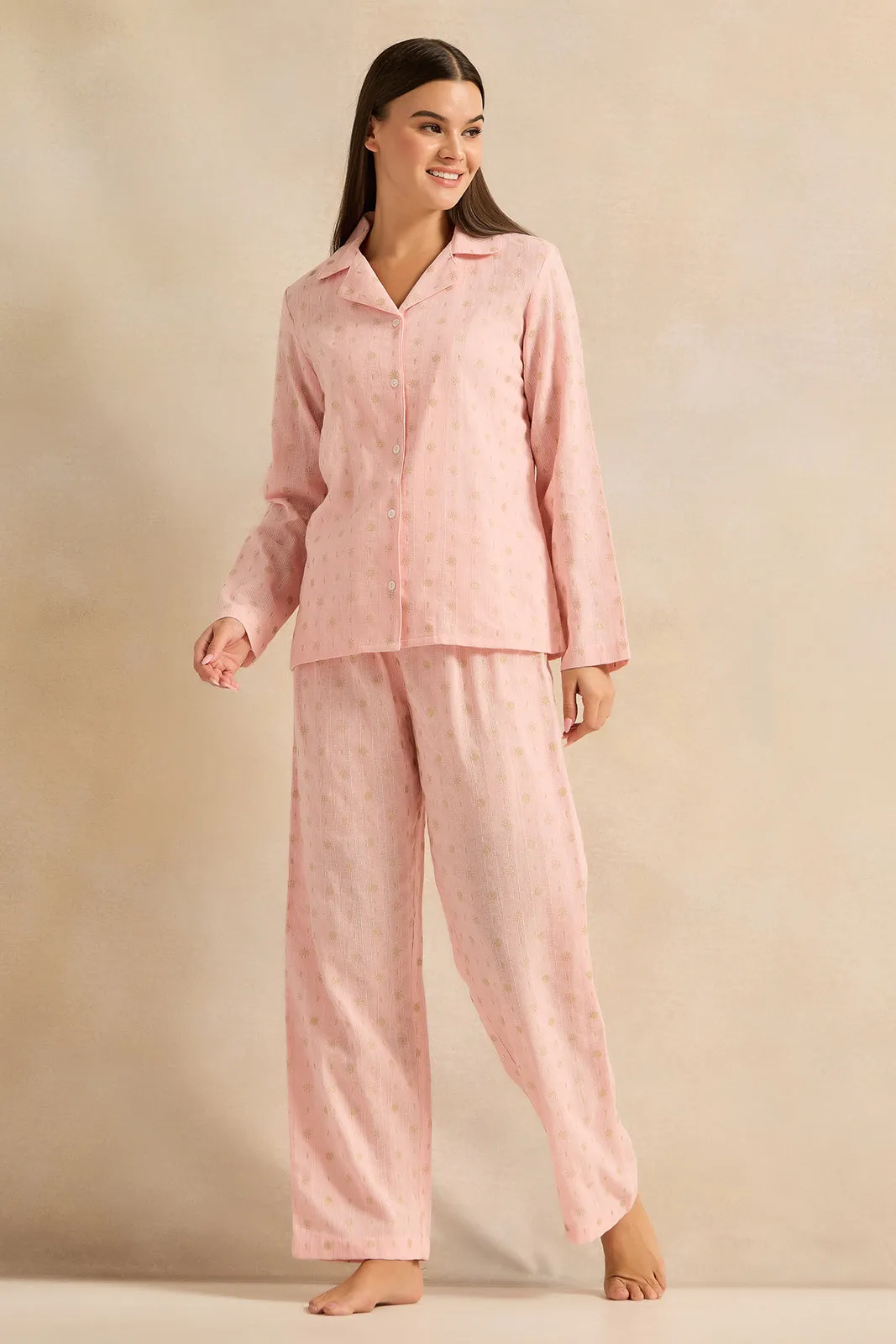 Women Pink Printed Pajama Set (2 Piece) sold by Redtag