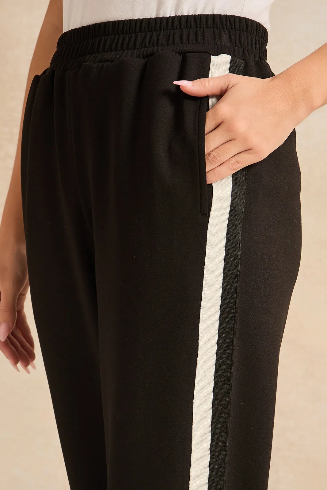 Women Black Wide Leg Active Pants sold by Redtag product image thumbnail 4