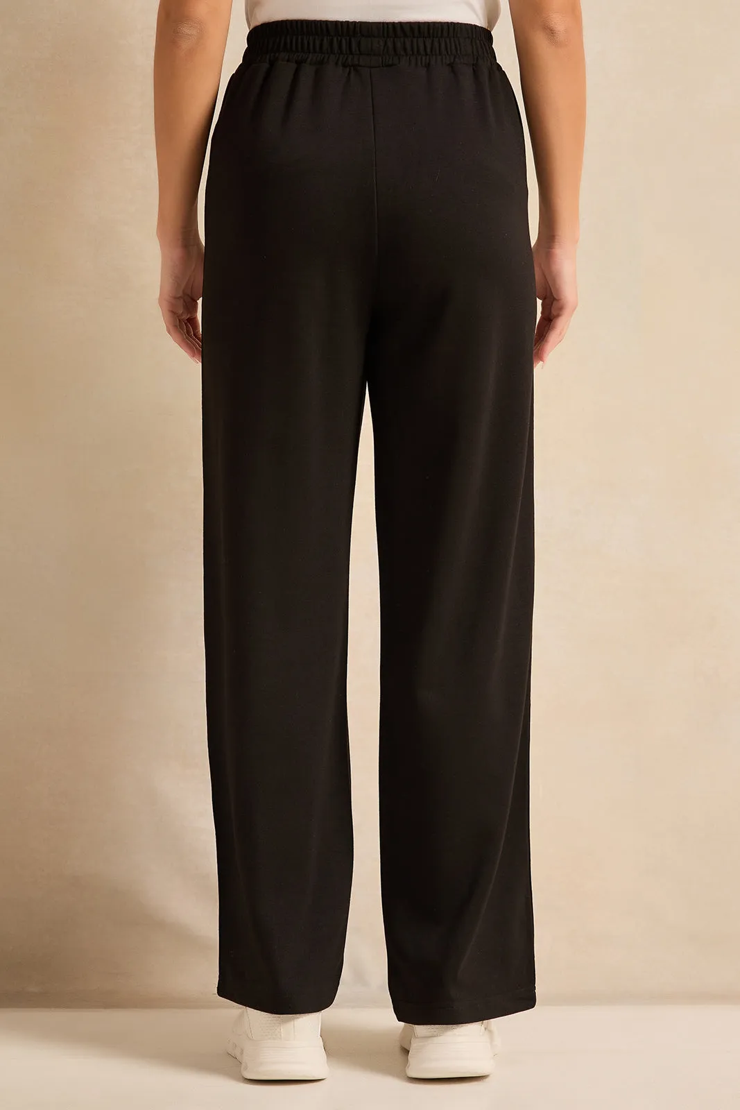 Women Black Wide Leg Active Pants sold by Redtag product image thumbnail 3