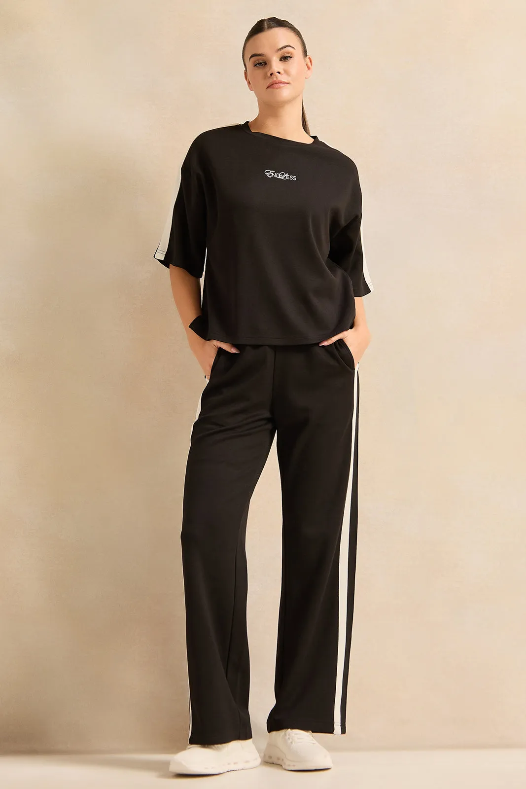 Women Black Wide Leg Active Pants sold by Redtag product image thumbnail 2