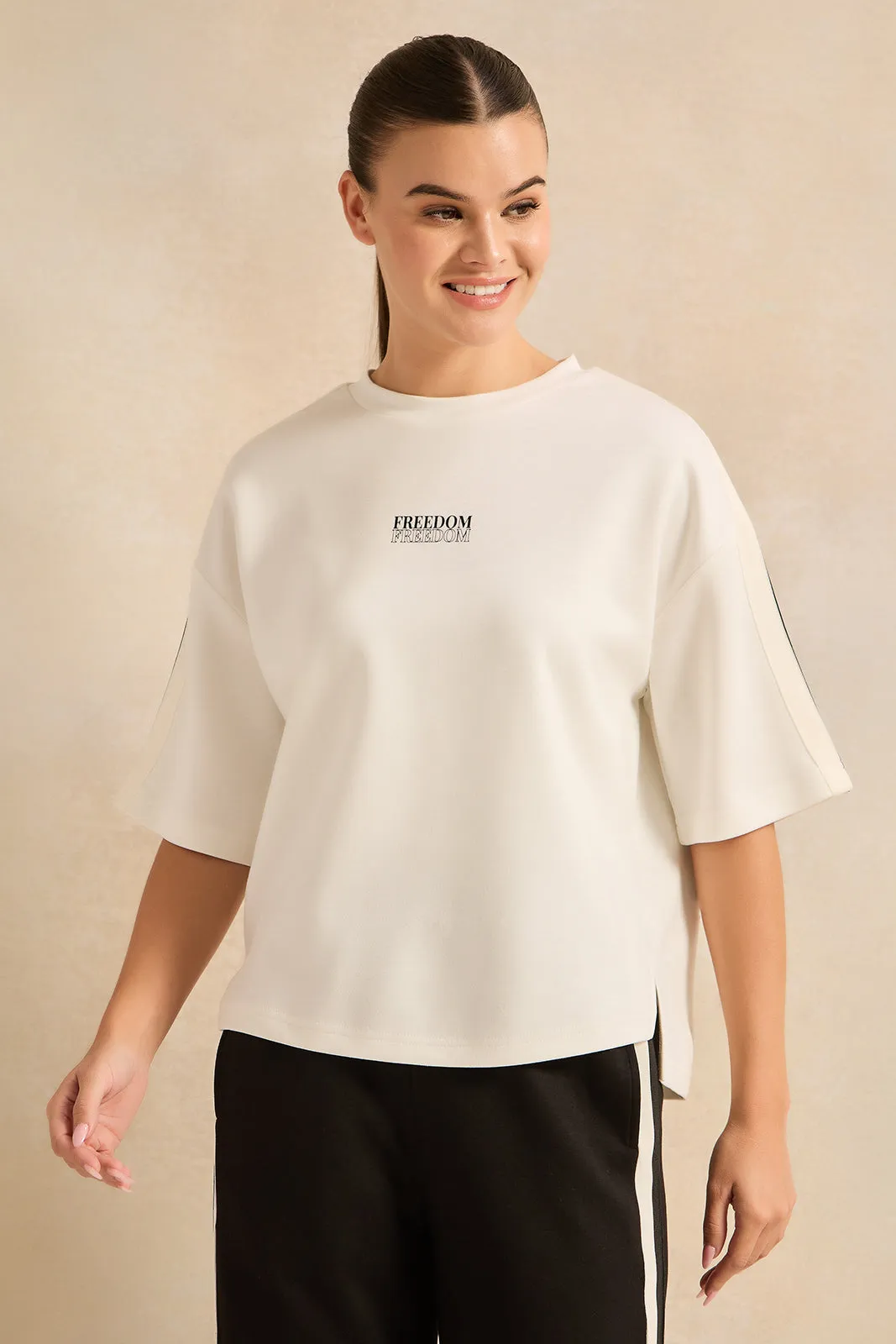 Women White Active T-Shirt sold by Redtag