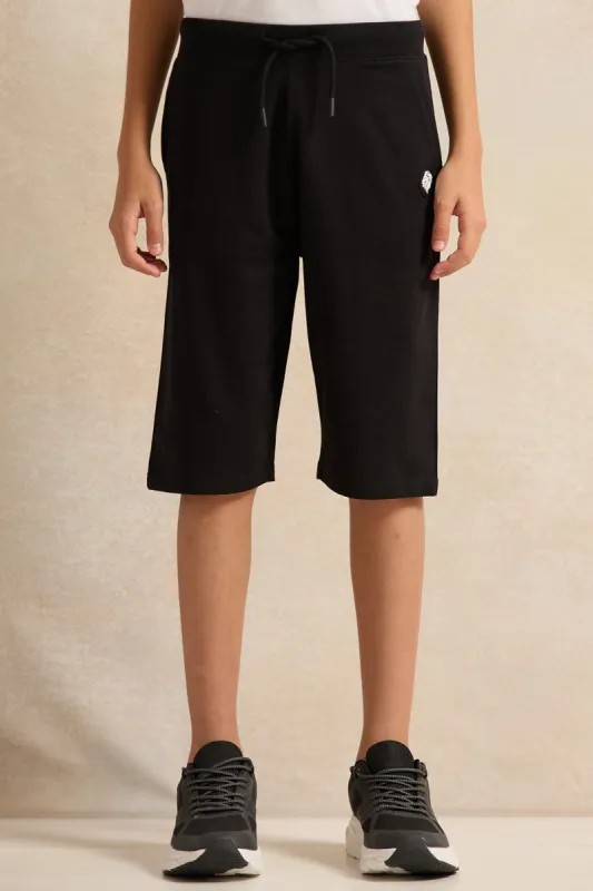 Senior Boys Black Basic Active Shorts sold by Redtag