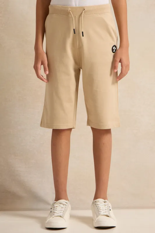Senior Boys Beige Active Shorts sold by Redtag