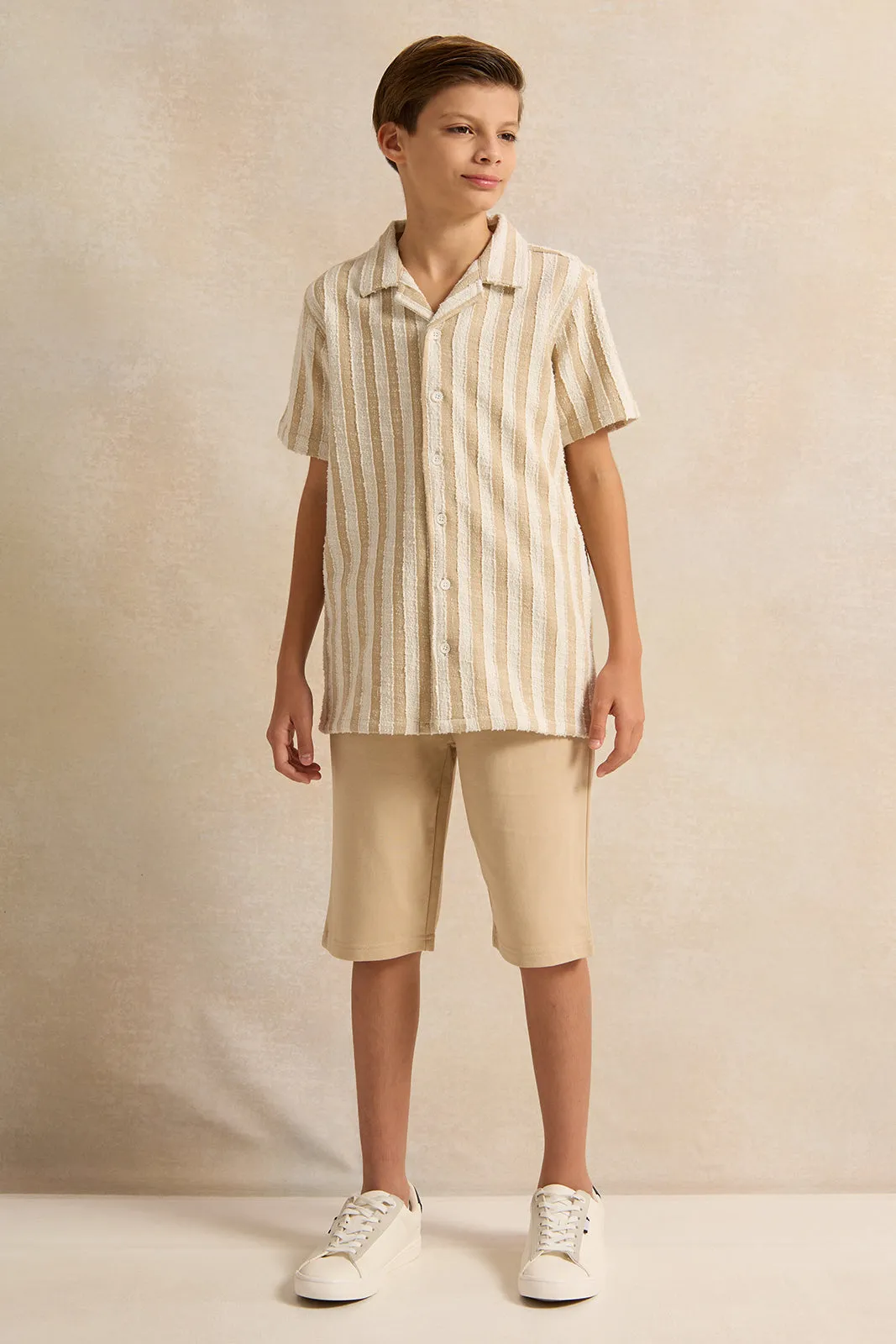 Senior Boys Beige Active Shorts sold by Redtag product image thumbnail 2