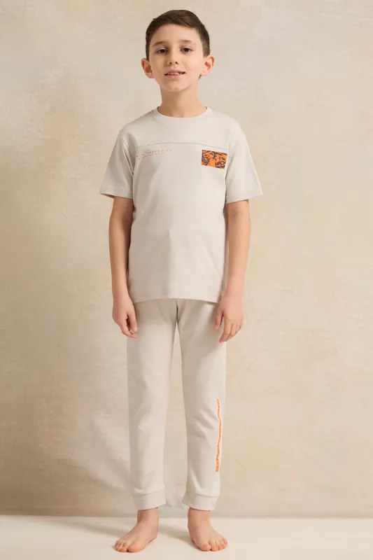 Boys Grey Cut And Sew Pyjama Set (2 Piece) sold by Redtag