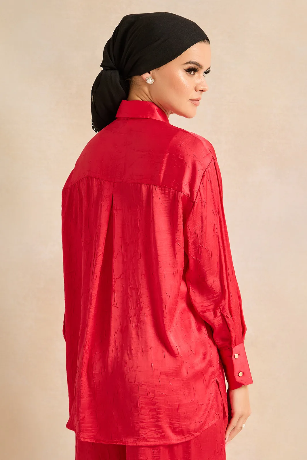 Women Red Collared Shirt sold by Redtag product image thumbnail 3