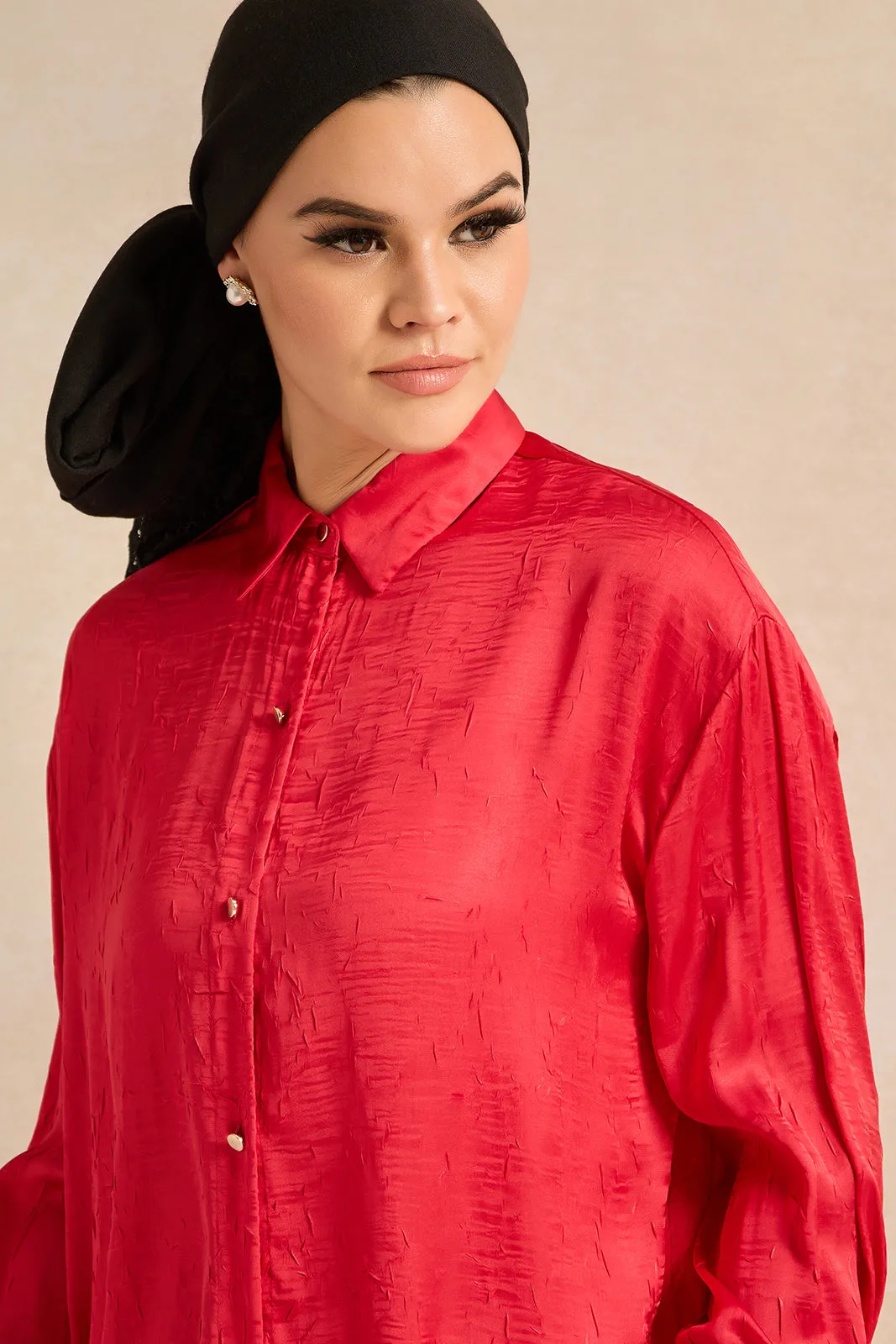 Women Red Collared Shirt sold by Redtag product image thumbnail 4