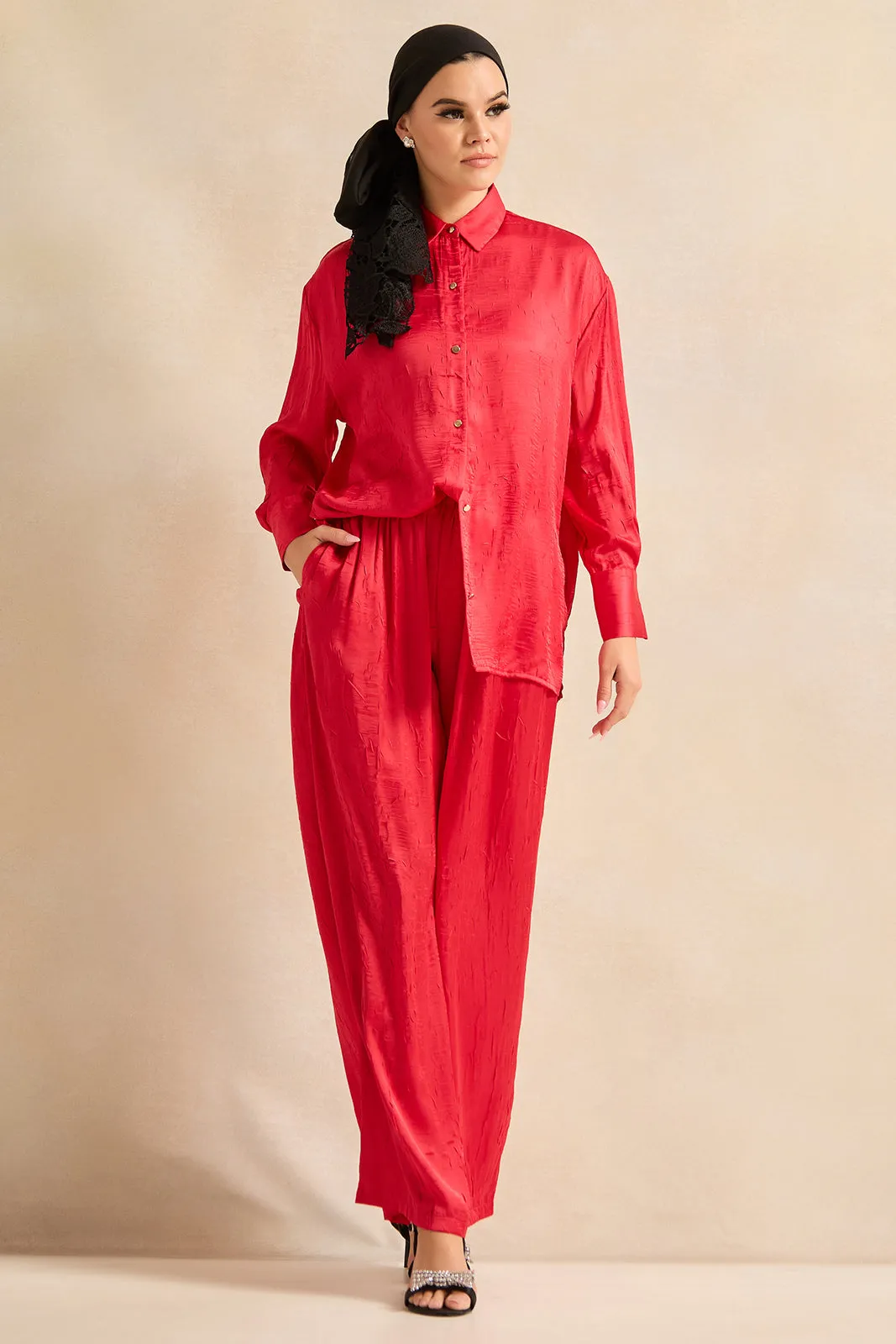 Women Red Collared Shirt sold by Redtag product image thumbnail 2