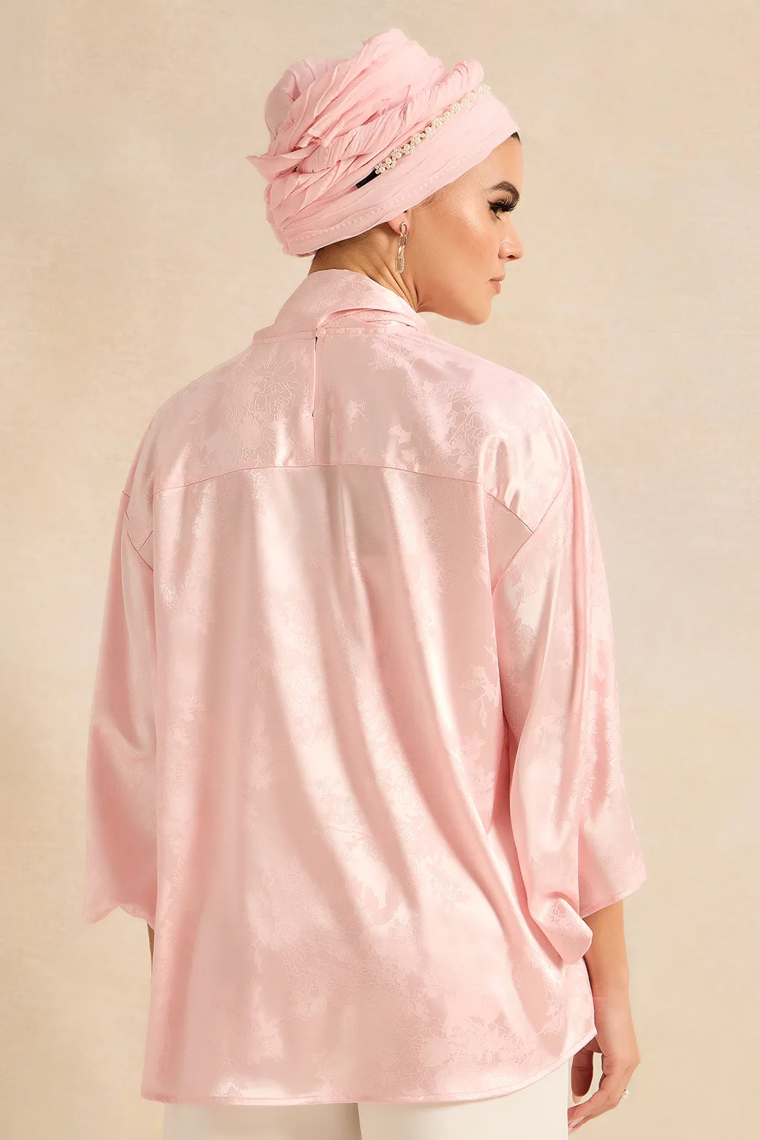 Women Pink Shirt With Front Neck Bow sold by Redtag product image thumbnail 3