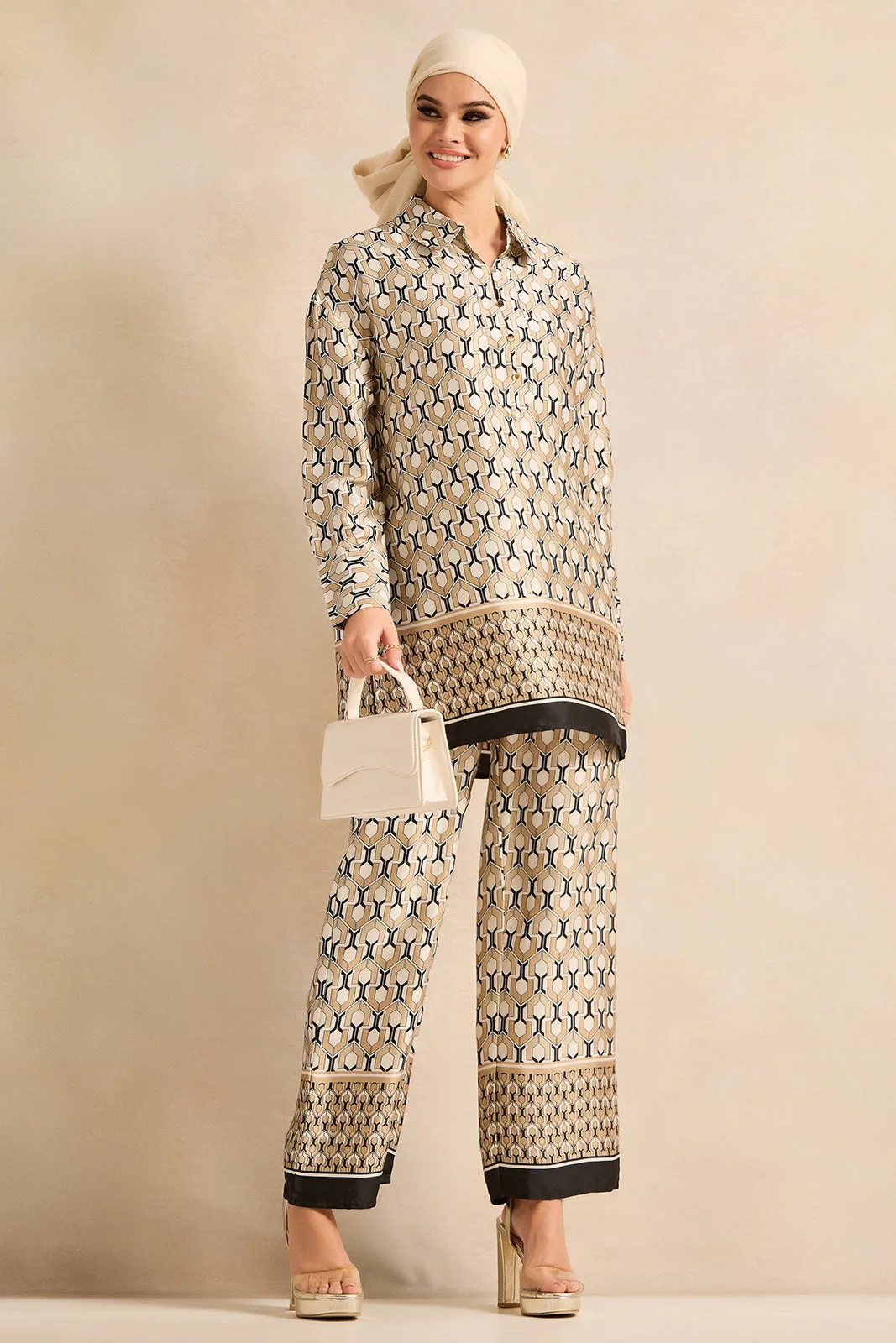 Women Beige Printed Collared Shirt sold by Redtag product image thumbnail 2