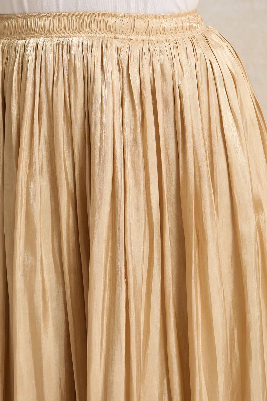 Women Cream Shimmer Gathered Skirt sold by Redtag product image thumbnail 4
