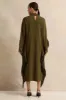 Women Olive Kimono Dress Fringe sold by Redtag