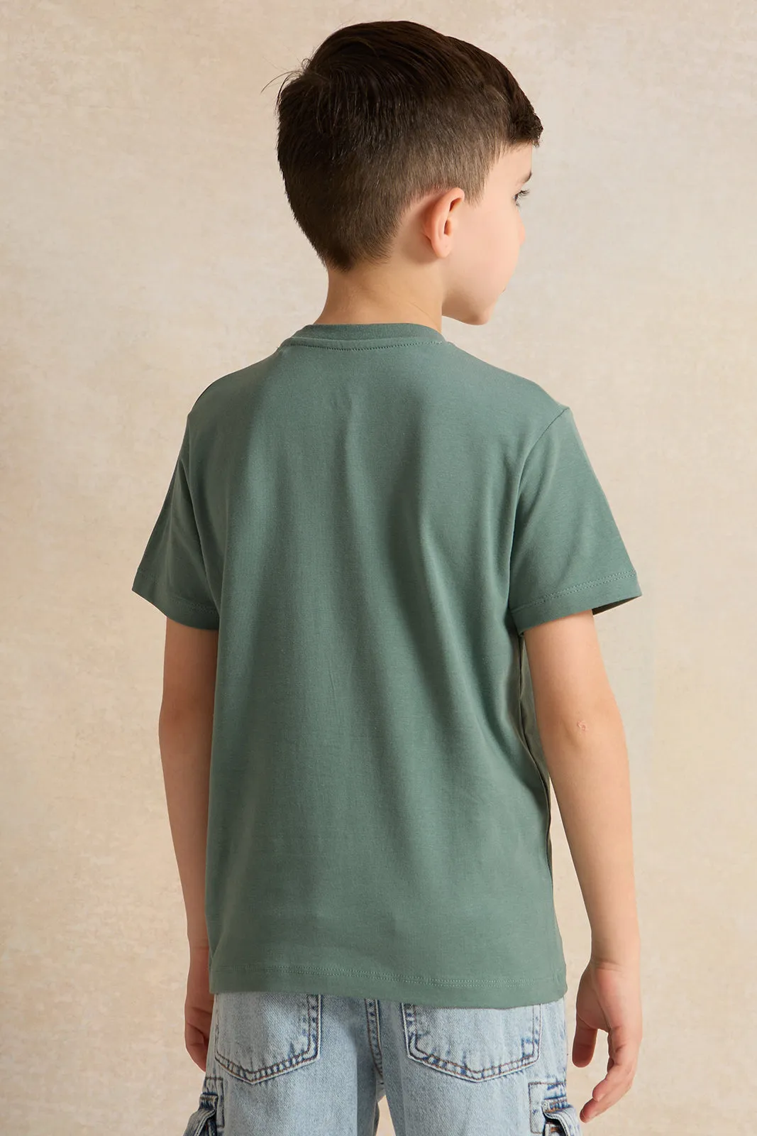 Boys Green Printed T-Shirt sold by Redtag product image thumbnail 2