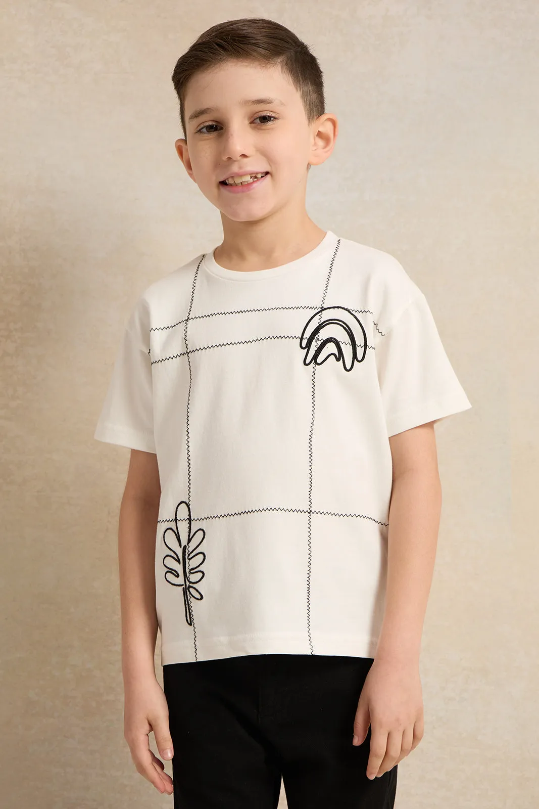 Boys White Printed T-Shirt sold by Redtag