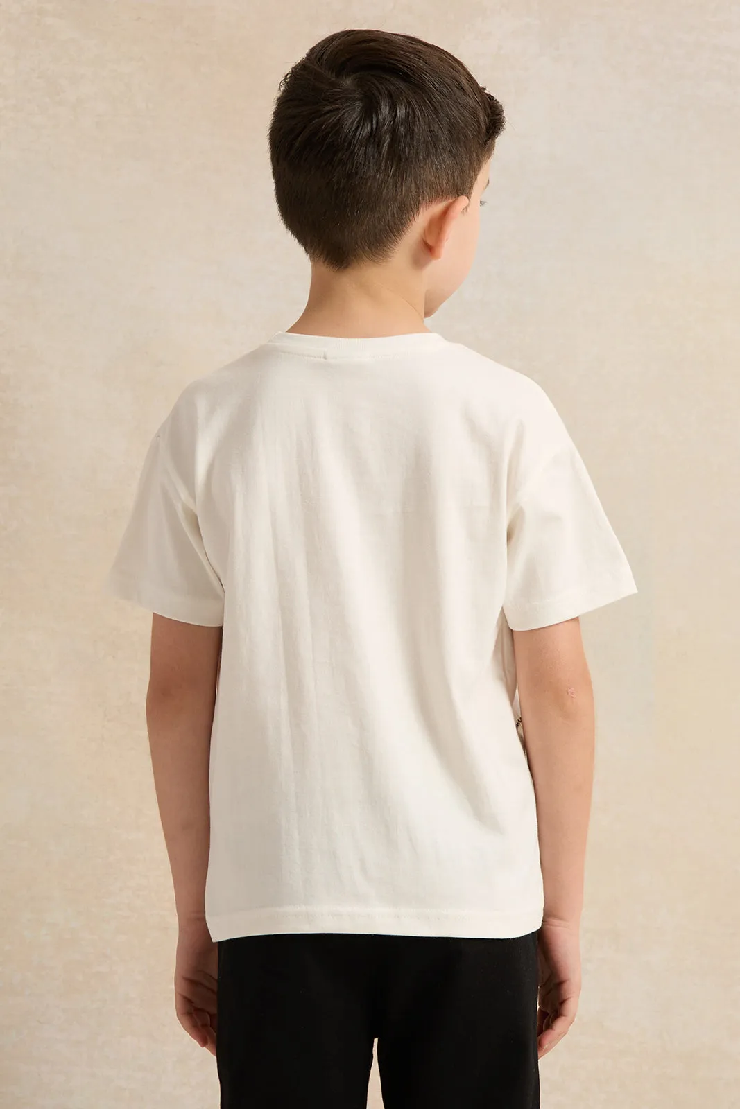 Boys White Printed T-Shirt sold by Redtag product image thumbnail 3