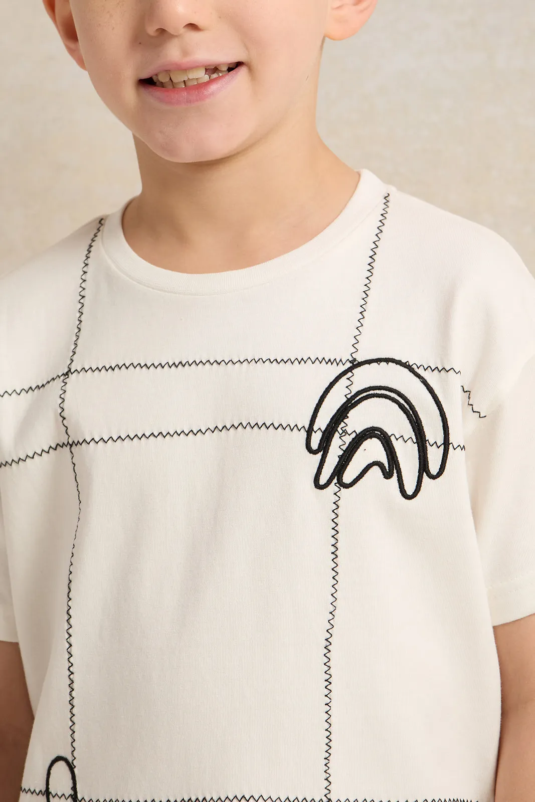 Boys White Printed T-Shirt sold by Redtag product image thumbnail 4