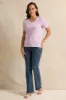 Women Lilac Solid T-Shirt sold by Redtag