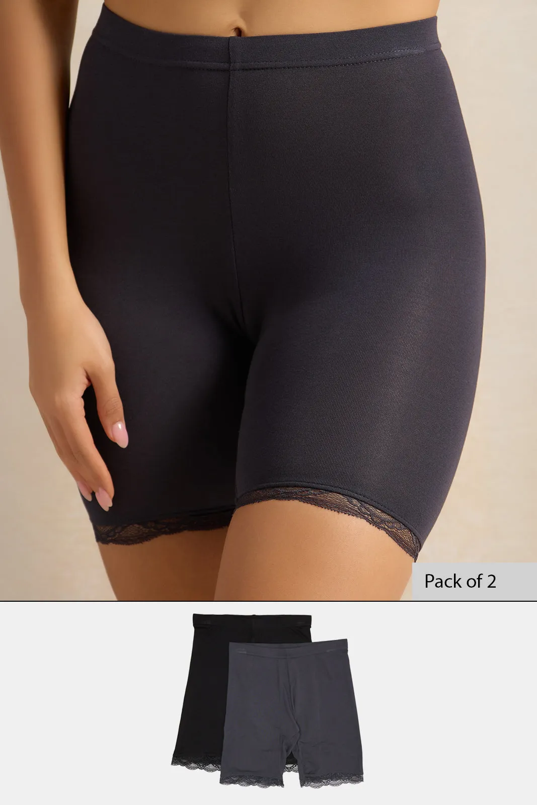 Women Black And Charcoal Comfort Short Set (2 Piece) sold by Redtag