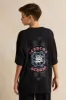 Senior Boys Black Always Awesome Print  Oversize T-shirt sold by Redtag