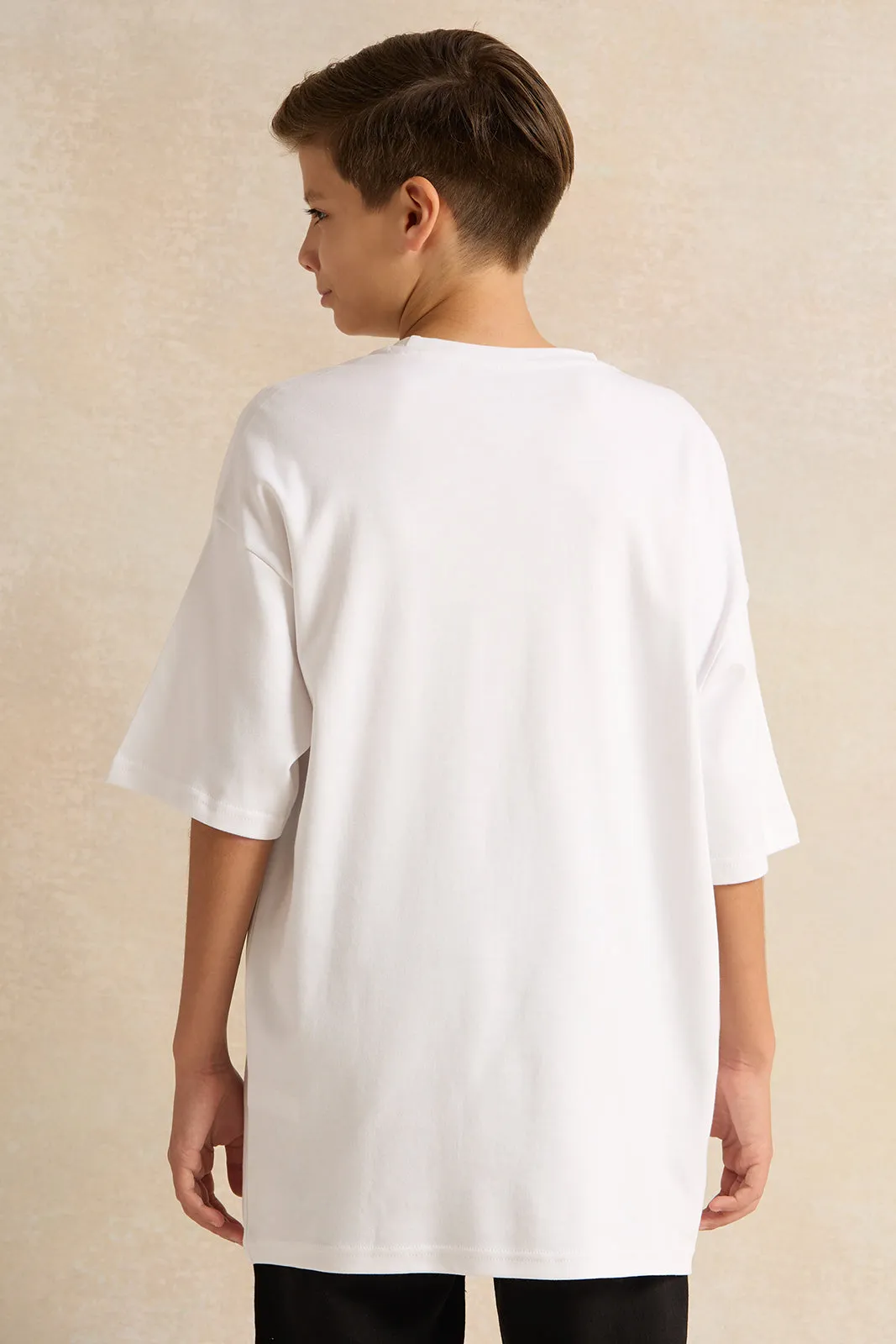 Senior Boys White Fearless Tiger Face Print T-shirt sold by Redtag product image thumbnail 3