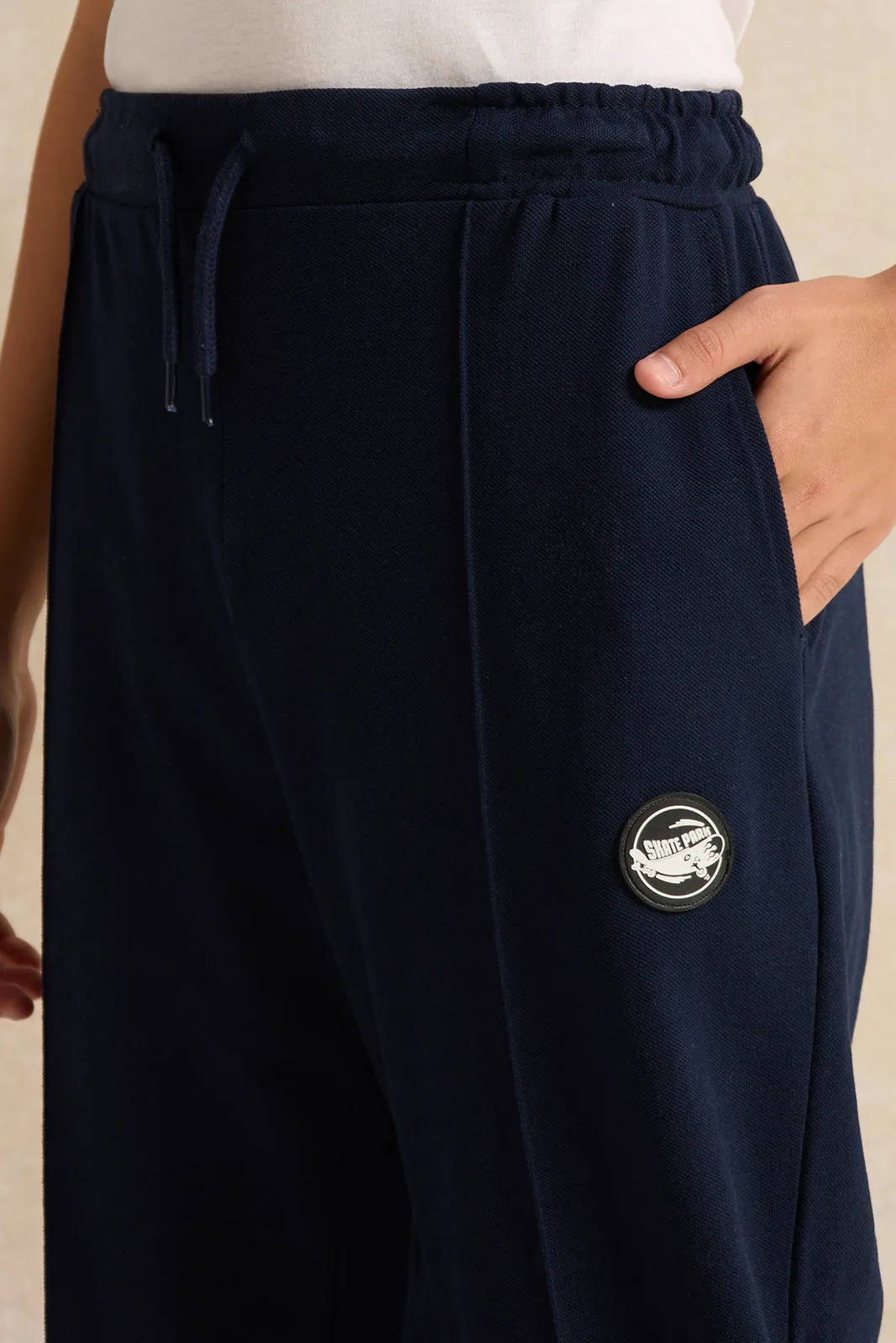 Senior Boys Navy Pique Active Pants sold by Redtag product image thumbnail 4