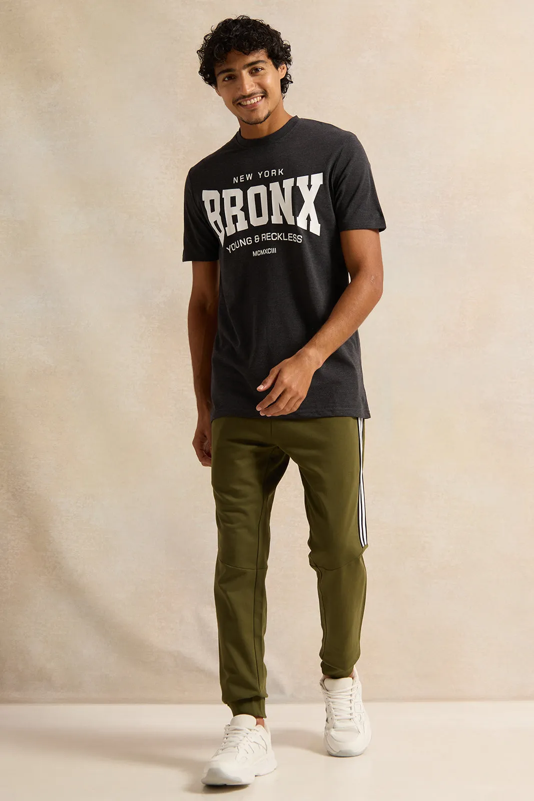 Men Green Active Track Pants sold by Redtag product image thumbnail 2