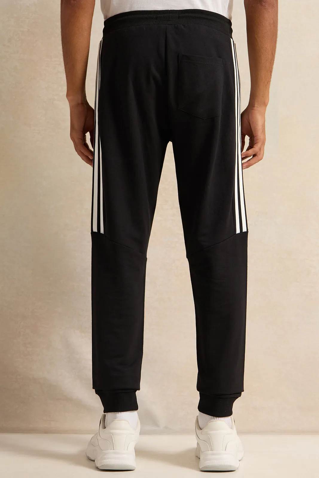 Men Black Active Track Pants sold by Redtag product image thumbnail 3