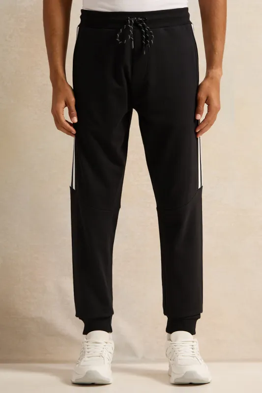Men Black Active Track Pants sold by Redtag
