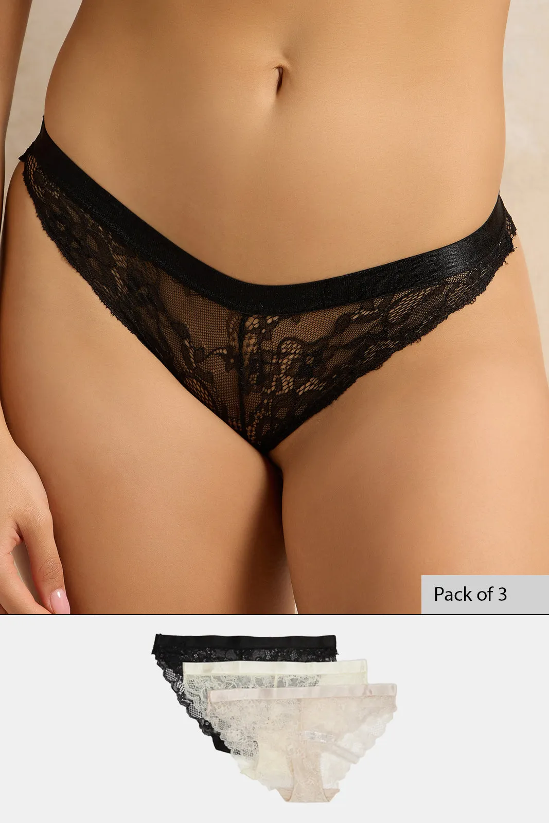 Women Assorted Bikini Brief (Pack Of 3) sold by Redtag product image thumbnail 5