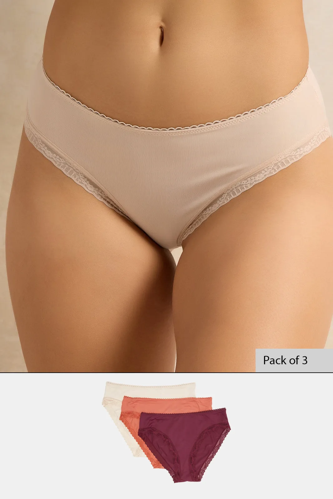 Women Assorted High Leg Brief Set (3 Piece) sold by Redtag product image thumbnail 5