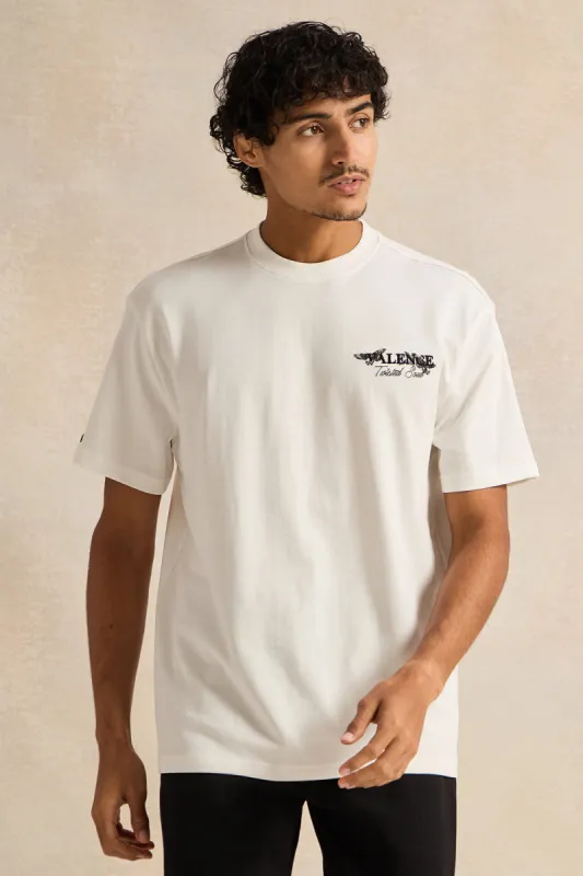 Men White Printed T-Shirt sold by Redtag