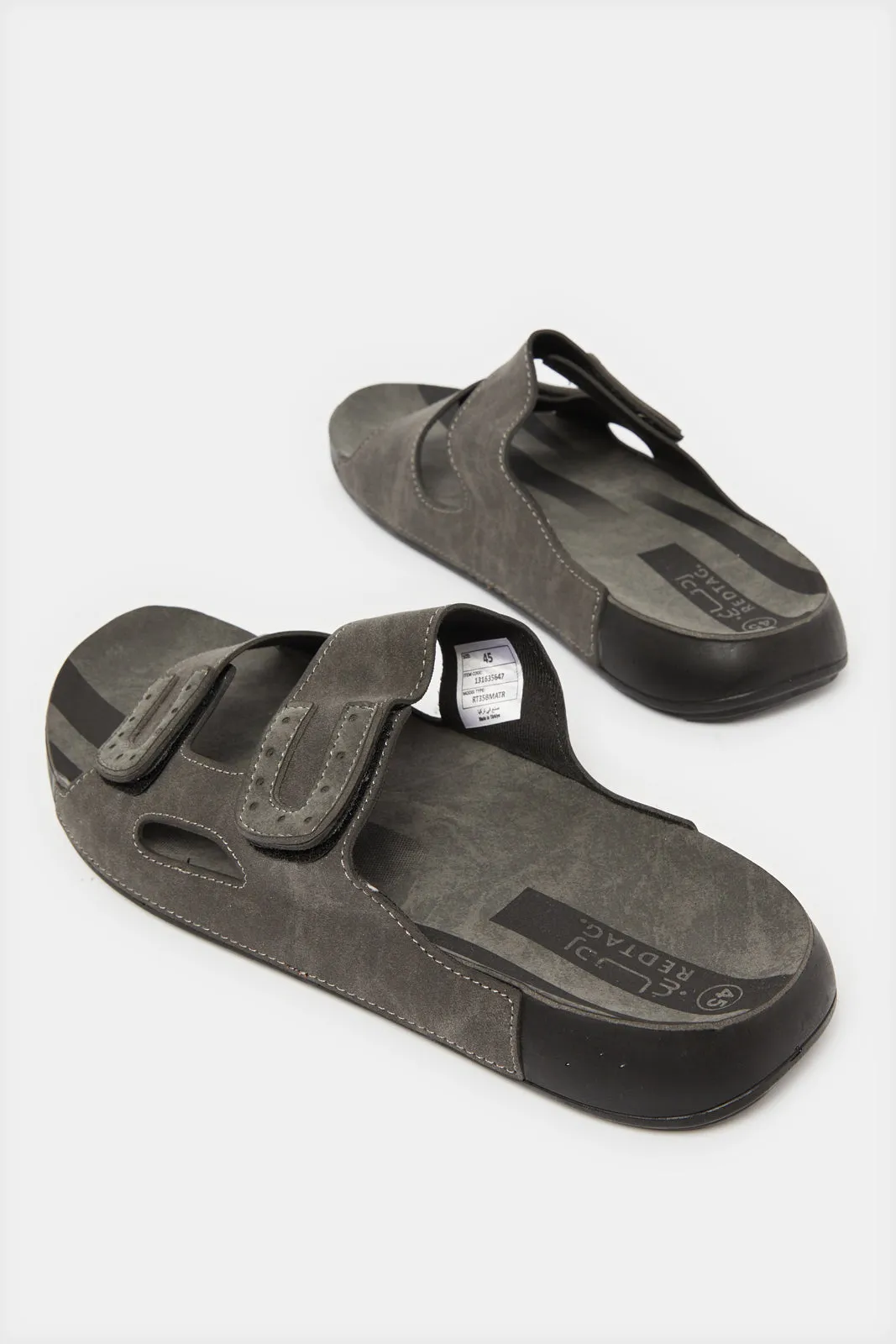 Men Grey Velcro Sandals sold by Redtag product image thumbnail 4