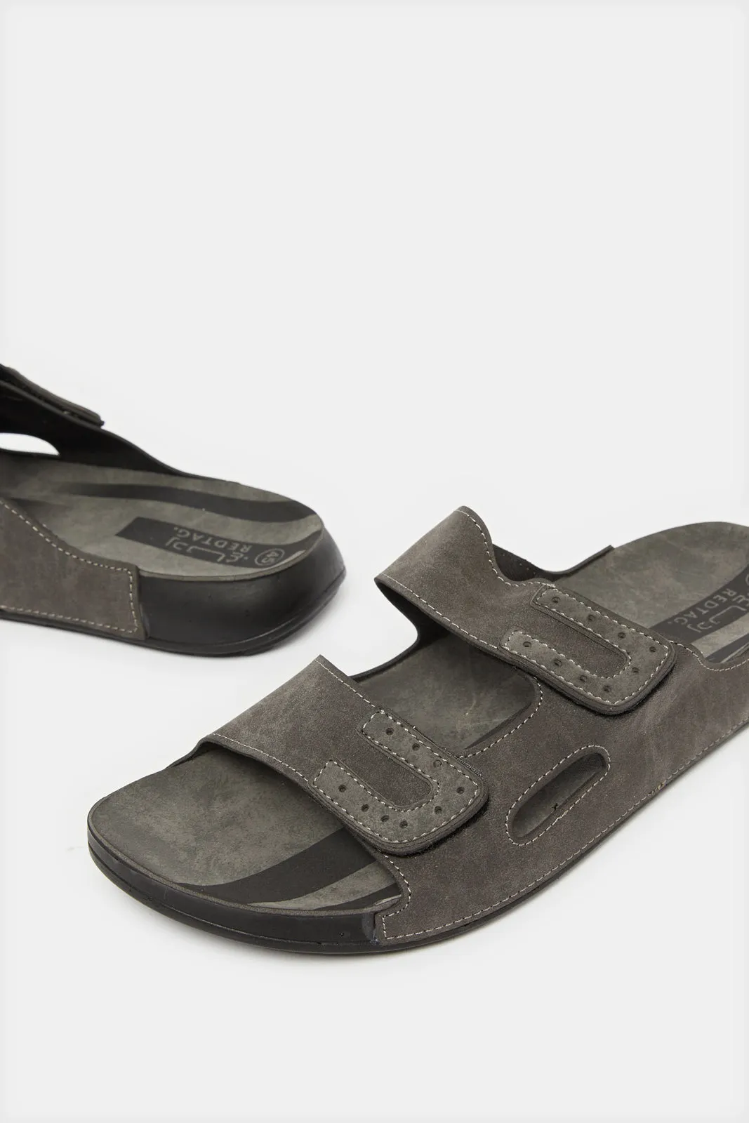 Men Grey Velcro Sandals sold by Redtag product image thumbnail 3