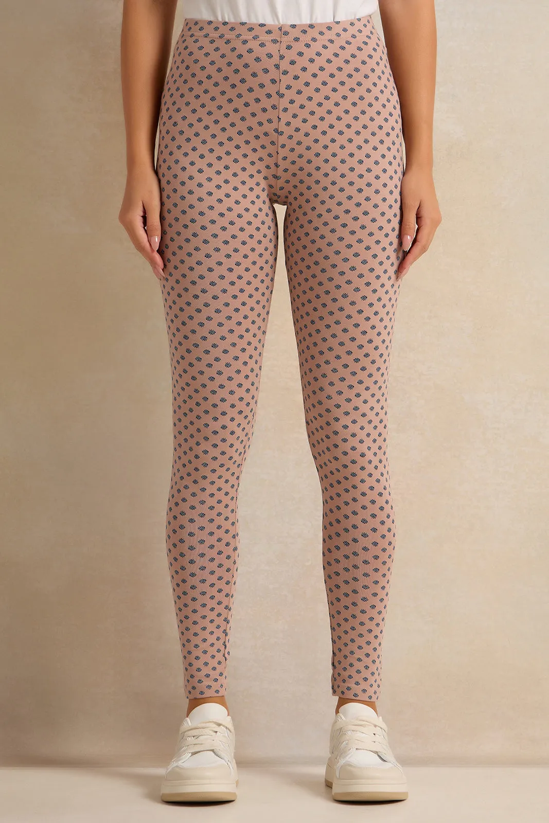 Women Rust Printed Leggings sold by Redtag