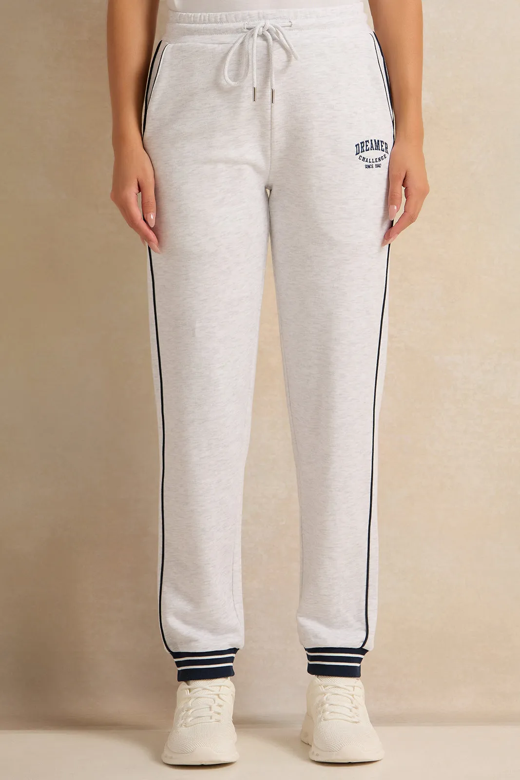 Women Grey Print Active Pant sold by Redtag
