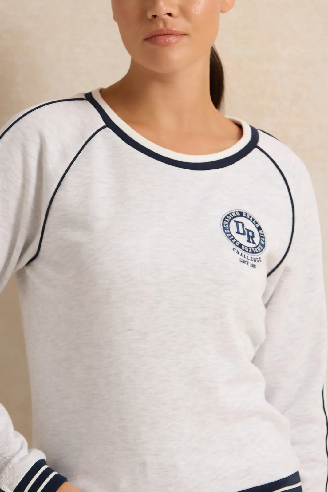 Women Grey Printed Sweatshirt sold by Redtag product image thumbnail 4