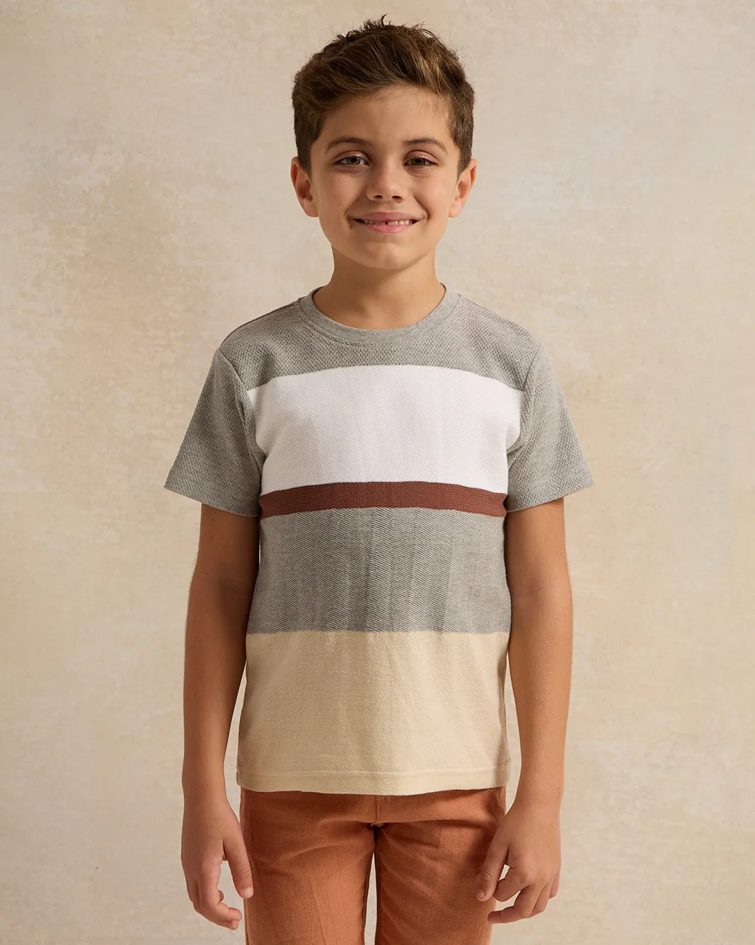 Boys Multicolour Striped Short Sleeve T-Shirt sold by Redtag