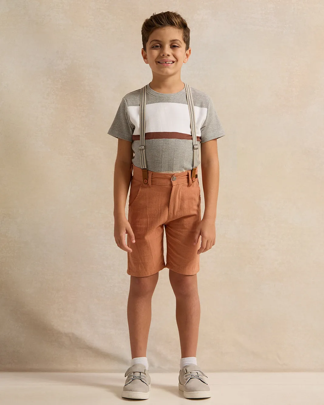 Boys Multicolour Striped Short Sleeve T-Shirt sold by Redtag product image thumbnail 2